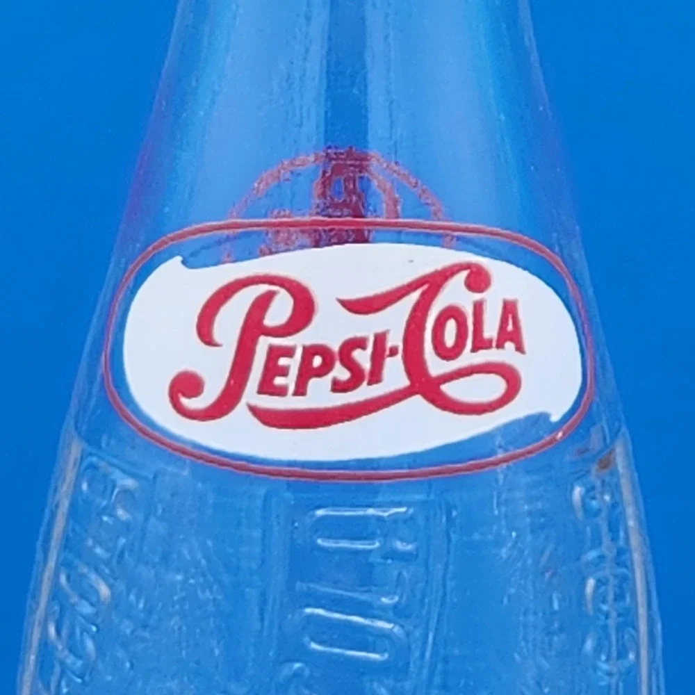 Vintage Sparkling Pepsi-Cola Glass Bottle 10 oz NY Temperglas Red & White Logo